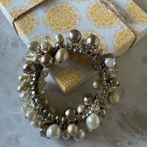 Mix brown beads color stretchy bracelet